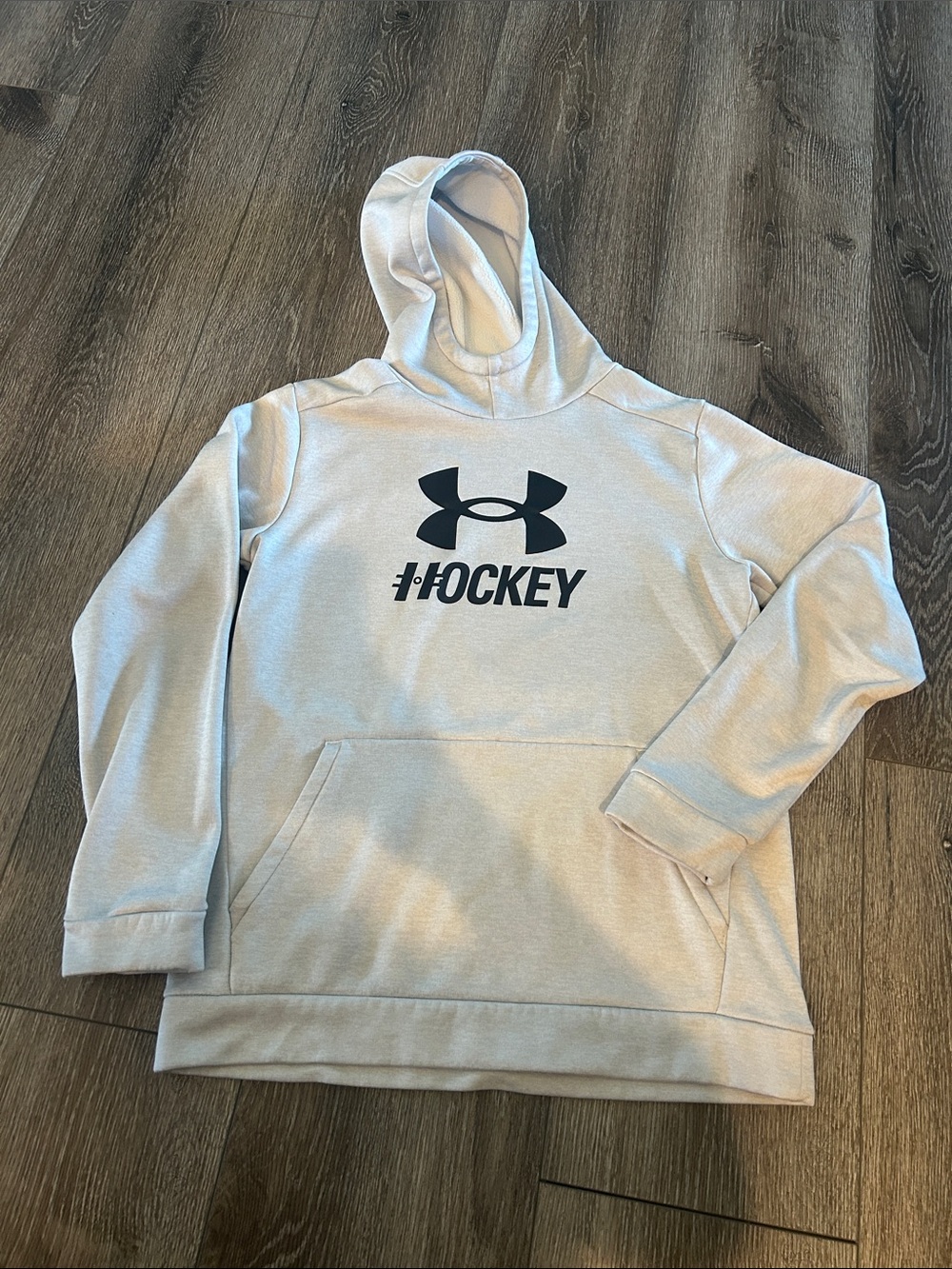 Under Armour Heather Gray Hockey Logo Pullover Hoodie